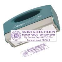 Utah notary pre-inked X-Stamper conforms to state laws. Violet ink size 5/8" x 2-1/2" X stamper- Just Made Better