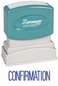 CONFIRMATION Stock Stamp  One-color Stock Stamp X-stamper Stamp Size 1/2” X 1 5/8”. High quality  and easy Re-inking with X-Stamper Ink.