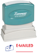 E-MAILED Two Colored  Stock Stamp  Two-color Stock Stamp X-stamper Stamp Size ½” x 1-5/8”. High quality  and easy Re-inking with X-Stamper Ink.