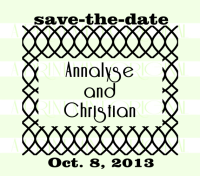 Save The Date Cross Hatch stamp custom return address rubber stamp great for stationary, weddings, invitations.