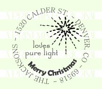Christmas Star Return Address Stamp-  self inking and rubber stamps great for cards, gifts, and crafts.