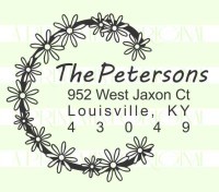 Flower Wreath Wedding Return Address stamp custom return address self inking stamp great for stationary, weddings, invitations.