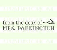Custom Property Of - School Teacher Name Pen Book  custom return address rubber stamp and self inking stamp great for music, books, and classrooms.
