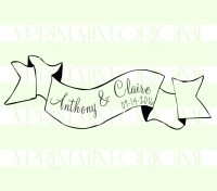 Wedding Stamp Date and Name Calligraphy  custom return address rubber stamp great for stationary, weddings, invitations.