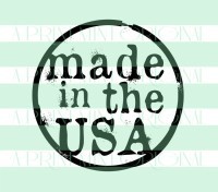 Round Made In Any State Stamp self inking and great for business cards, business logos, and crafts.
