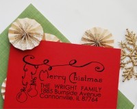 Christmas Address Stamp- Christmas Ornament self inking and great for cards, gifts, and crafts.