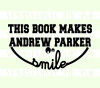 Smile Book Stamp This Book Belongs  custom rubber stamp great for books, and classrooms.