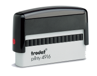 Custom Logo Self-Inking Stamp 3/8 in. x 2-3/4 in, 4916 Trodat Printy Trodat Self-inking. They are climate neutral, intuitive and clean replacement of ink pads, incredibly small & light.