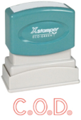 One-color Stock Stamp X-stamper Stamp Size 1/2” X 1 5/8”. High quality  and easy Re-inking with X-Stamper Ink. C.O.D. Stock Stamp