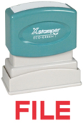 FILE Stock Stamp  One-color Stock Stamp X-stamper Stamp Size 1/2” X 1 5/8”. High quality  and easy Re-inking with X-Stamper Ink.