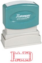 PAID Stock Stamp One-color Stock Stamp Xstamper Stamp Size 1/2” X 1 5/8”. High quality and easy Re-inking with X-Stamper Ink.