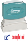 COMPLETED Two Color Stock Stamp  Two-color Stock Stamp X-stamper Stamp Size ½”x 1-5/8”. High quality  and easy Re-inking with X-Stamper Ink.