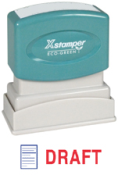 DRAFT Stock Stamp  Two-color Stock Stamp X-stamper Stamp Size ½” x 1-5/8”. High quality  and easy Re-inking with X-Stamper Ink.