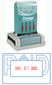 Paid Dater Stock Stamp X-Stamper N82 1 1/4" by 2 1/8"  custom text date month year self inking stamp Trodat stamp and X-Stamper. High quality custom date machine and stamper.