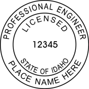 Idaho Licensed Professional Engineer Seal