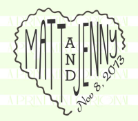 Wedding Names in Heart Return Address Stamp