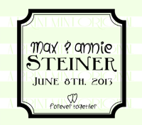 Personalized Name Square Wedding Date Stamp