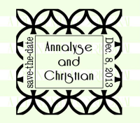 Save-The-Date Custom Flower Lattice Wedding Stamp