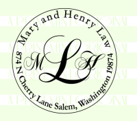 Monogram Wedding Return Address Stamp