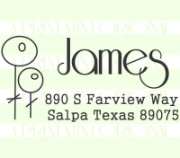  Custom Flower Name Return Address Stamp