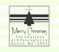 Custom Merry Christmas Tree Return Address Stamp 