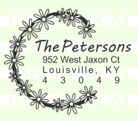 Flower Wreath Custom Return Address Stamp  