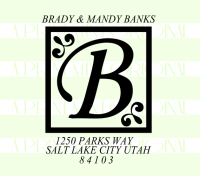  Letter Monogram return address stamp   