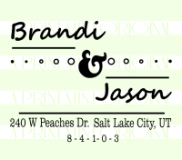 Custom Stylish Wedding Monogram Stamp Return Address 