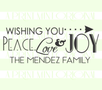 Custom Peace, Love & Joy Family Christmas Label Return Address Stamp  