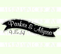 Custom Name Banner Wedding Self-inking or Rubber Stamp
