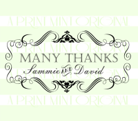 Custom Name Thank You Wedding Self-inking or Rubber Stamp