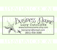 Custom Star Fish Business Card Stamp- Sea Shell Stamp   