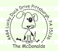 Puppy Dog Custom Return Address Self-inking or Rubber Stamp 