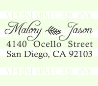 Custom Calligraphy Wedding Return Address Stamp