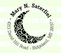 Crescent Moon Custom Return Address Stamp