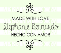 Custom Made With Love - Spanish Hecho Con Amor  Stamp