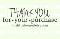 Thank You For Your Purchase Handwriting Business Card Stamp