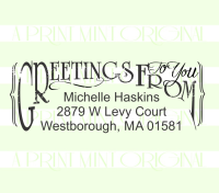 Custom Return Address Stamp, Greeting To You Stamp