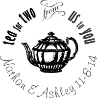 Custom Wedding Stamp Round-Tea Pot Stamp