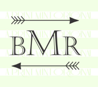 Personalized Monogram Arrow Stamp- Custom Initials Monogram Stamp