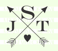 Crossed Arrow Monogram Stamp- Custom Small Initials Stamp