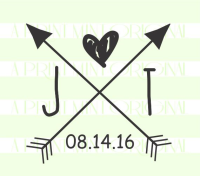 Rustic Crossed Arrows Monogram Stamp with Date Stamp