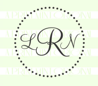 Simple Round Monogram Doted Stamp- Custom Initials Stamp