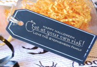 Custom Halloween Gift Tag Stamp- Halloween Treat Label Stamp