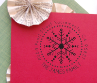 Christmas Return Address Stamp- Custom Snowflake Stamp 