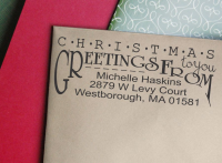 Christmas Return Address Stamp- Custom Christmas Greetings Stamp