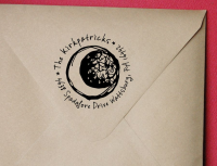 Crescent Moon Custom Return Address Stamp, Sketch Moon  Stamp