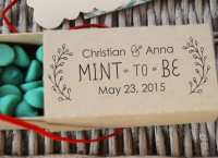 Mint To Be Custom Wedding Stamp, Wreath  Self inking and Rubber Stamp