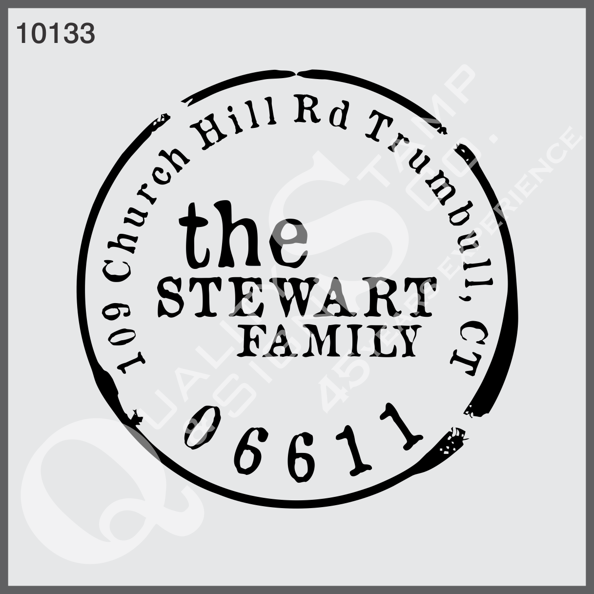 Custom Round Return Address - Family Name Stamp