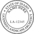 Idaho Licensed Landscape Architect Seal Traditional Rubber Stamp  Pre inked  Stamp conforms to Idaho  laws. For Professional Architect and Engineer stamps.